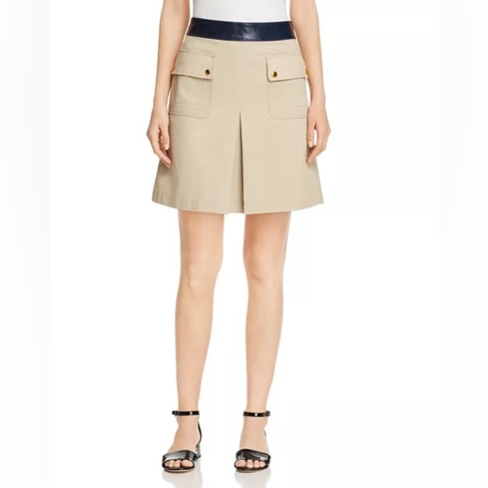 NWT Tory Burch Joss Pocket-Front Canvas Skirt Sz 4